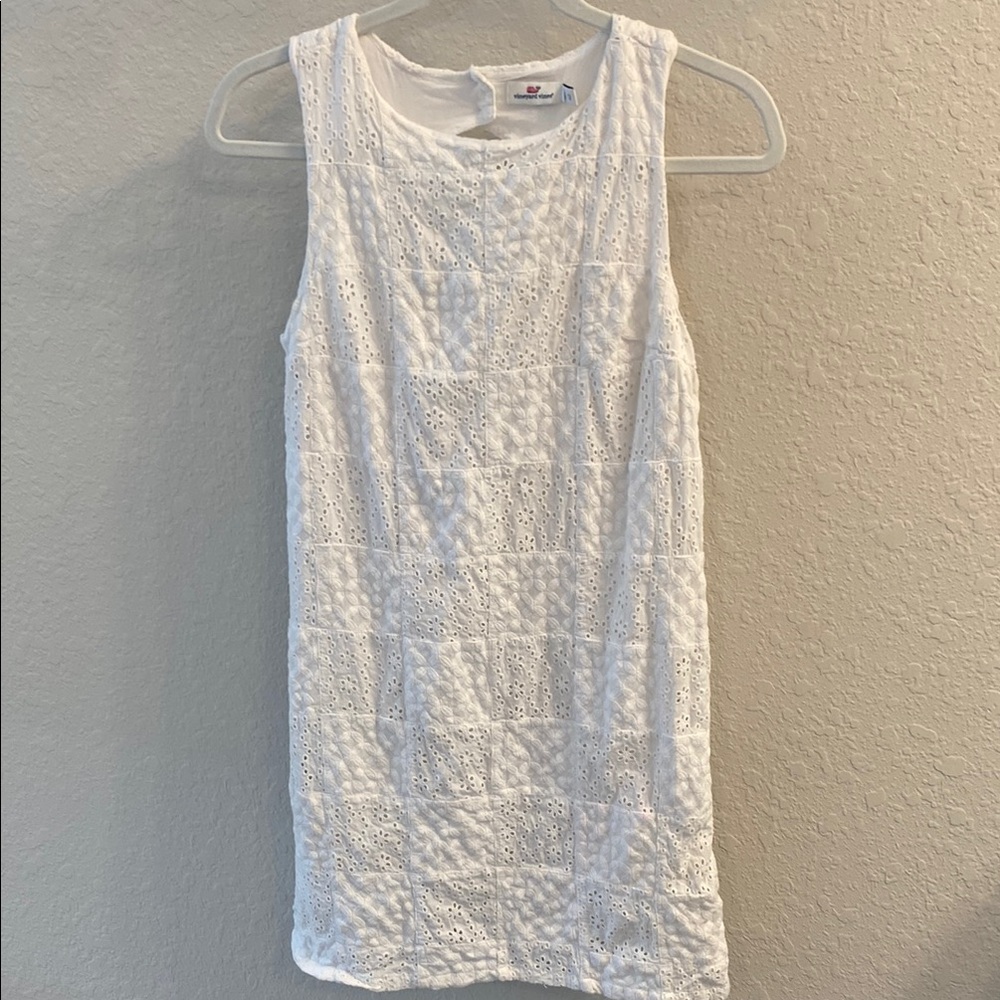 Vineyard Vines Girls shift dress eyelet patchwork size 12